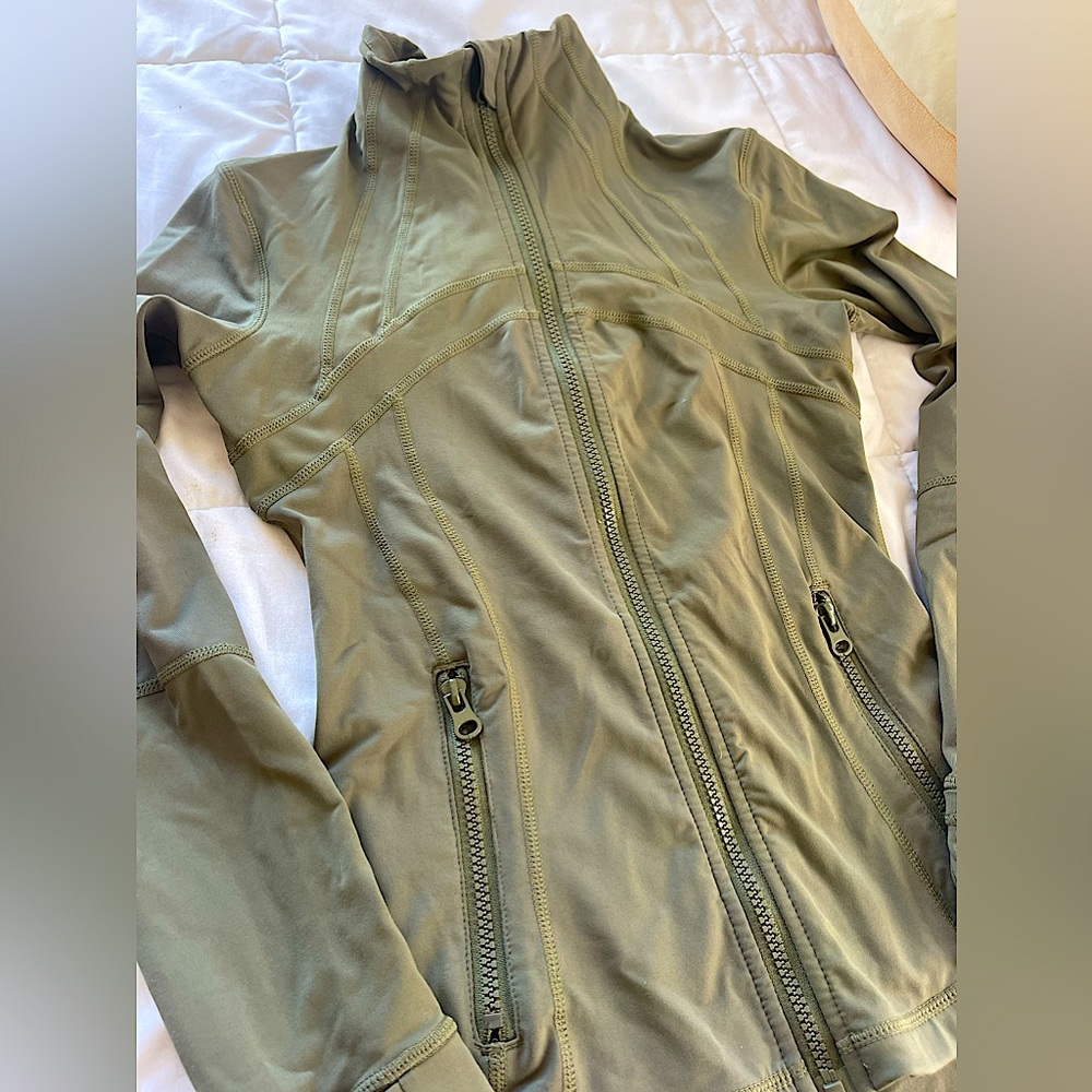 Army Green Zip Up Active Jacket